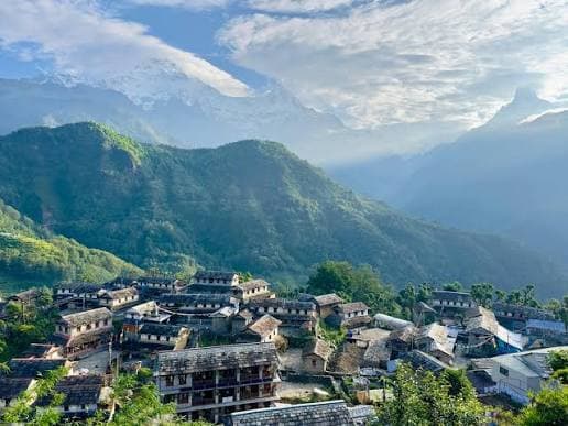 Ghandruk village beneath the Annapurna range