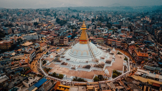 Boudhanath stupa from above